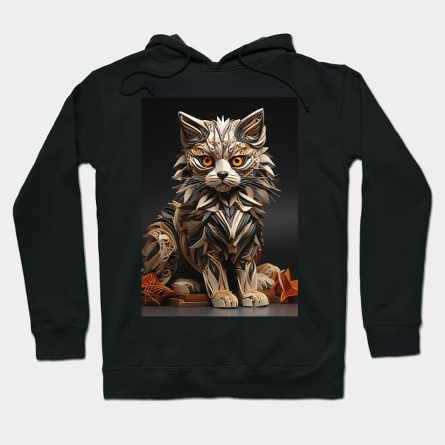 Fold Art Style Cat Hoodie by Nenok